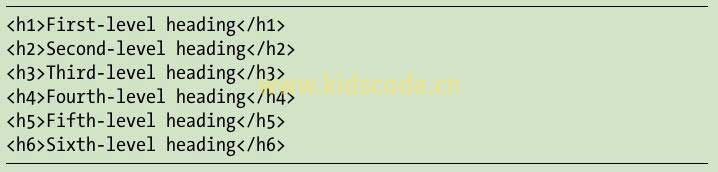 《javascript-少儿编程》第五章HTML的基础知识之标题元素