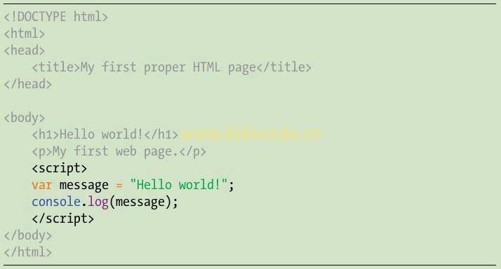 《javascript-少儿编程》第六章条件与循环之在HTML中嵌入JavaScript