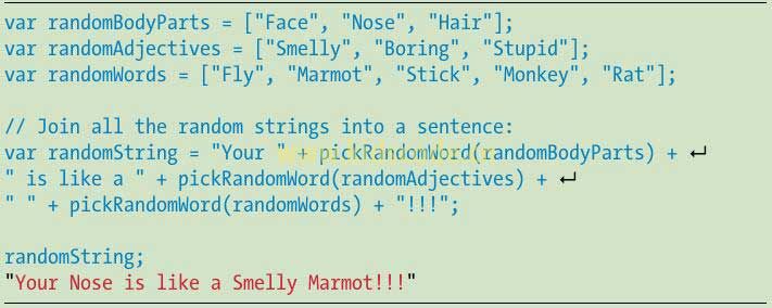 《javascript-少儿编程》第八章使用函数来简化代码（随机句子生成器）