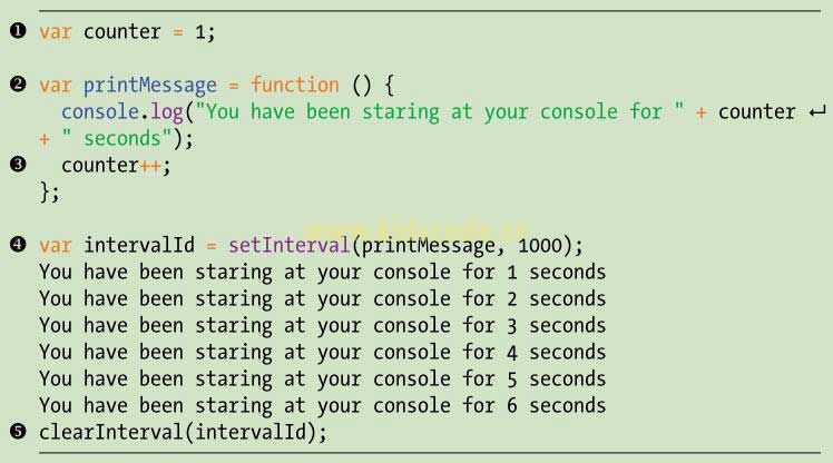 《javascript-少儿编程》第10章交互式编程之用setlnterval多次调用代码