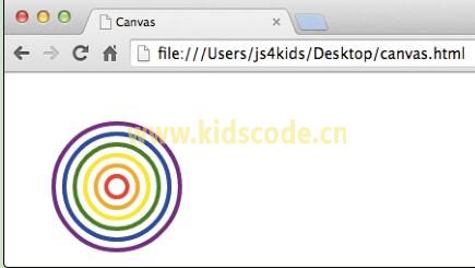 《javascript-少儿编程》第13章canvas元素之用一个函数绘制多个圆