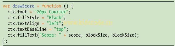 《javascript-少儿编程》第16章开发贪吃蛇游戏第1部分设置编写drawScore