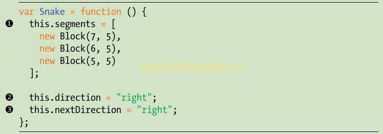 《javascript-少儿编程》第17章开发贪吃蛇游戏2之编写Snake构造方法