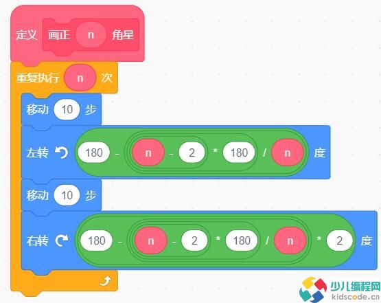 scratch自定义积木画任意正N角星
