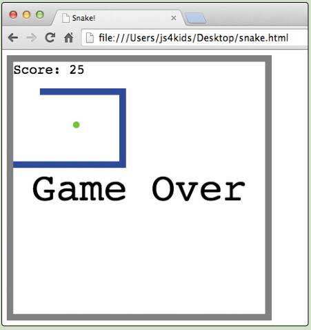 《javascript-少儿编程》第16章开发贪吃蛇游戏第1部分设置结束游戏