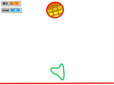 scratch作品_滑竿接球 ，