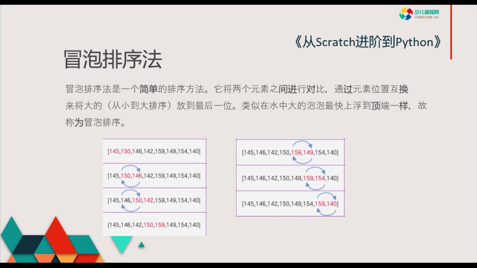 《从Scratch进阶到Python—基础篇》第十四章冒泡排序算法【视频】