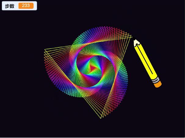 《带你步入编程世界》scratch3教程：画笔模块第一节彩色漩涡