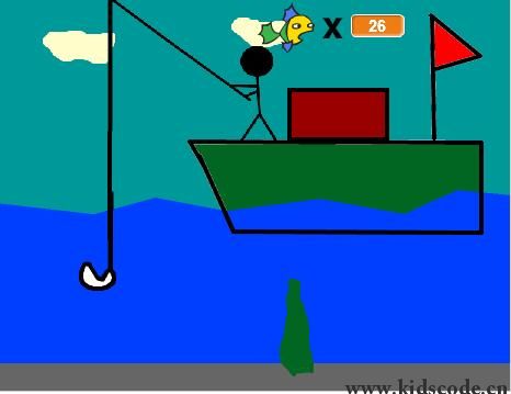 scratch作品_火柴人钓小鱼